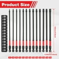 thumbnail image 2 of 13Pcs Tamper Proof Torx Bit Set Impact Torx Bits 6'' Long TT7-TT40 1/4'' Hex Shank S2 Alloy Steel Made Multiple Sizes High Strength for Mechanical Repair, 2 of 11