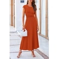 thumbnail image 3 of PRETTYGARDEN Women's 2 Piece Summer Outfits Dressy Casual Knit Short Sleeve Crop Top High Waist Midi Skirt Set, 3 of 8