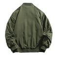 thumbnail image 3 of Baseball Jackets for Men with Pockets Zip Up Long Sleeve Coats Mens Casual Solid Color No Hood Mock Neck Lightweight Athletic Windbreaker Jacket, 3 of 7