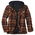 thumbnail image 2 of WRKEKC Men's Faux Two-Layer Heavyweight Hooded Snap Button Plaid Jacket Long Sleeve Casual Outerwear for Winter, 2 of 6
