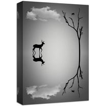 Idea4wall Modern Canvas Wall Art Lonly Animals Canvas Prints for Home Wall Decor, 16"x24"