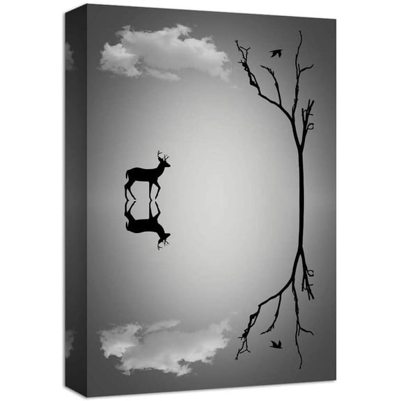 Idea4wall Modern Canvas Wall Art Lonly Animals Canvas Prints for Home Wall Decor, 16"x24"