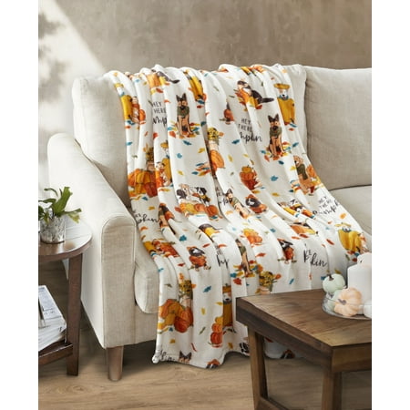 Way To Celebrate, Pumpkin Dogs Throw Blanket, 50"x60"