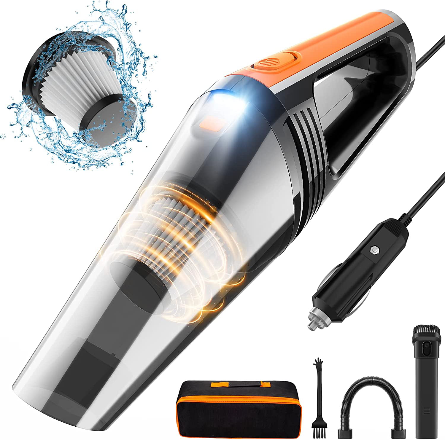 Car & Auto Accessories Kit for Cleaning Car Interior 5000PA Corded Handheld Vacuum 16.4 Foot Cable Wet and Dry Auto Dust Buster Vacuum Cleaner Car Vacuum Cleaner 100W Portable Car Vacuum Cleaner 