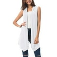 thumbnail image 5 of Meichang Women's Sleeveless Cardigan Casual Long Open Front Flowy Drape Lightweight Duster Vest Women's Long Cardigan Vest, 5 of 8