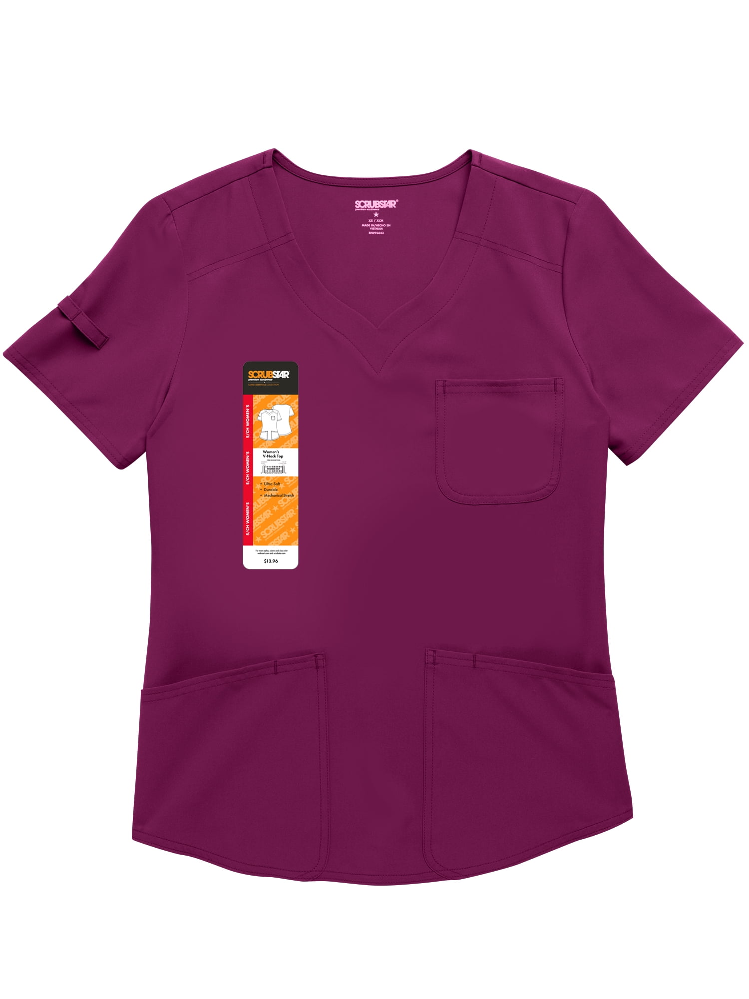 Scrubstar Women's Core Essentials Sweetheart V-Neck Scrub Top, Sizes XS-3L