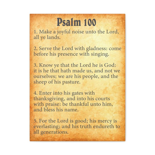 Scripture Walls Psalm 100 Chapter Gold Bible Canvas Christian Wall Art Ready to Hang Unframed