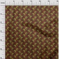 thumbnail image 2 of oneOone Cotton Poplin Fabric Leaves & Floral Block Printed Fabric 1 Yard 56 Inch Wide, 2 of 4