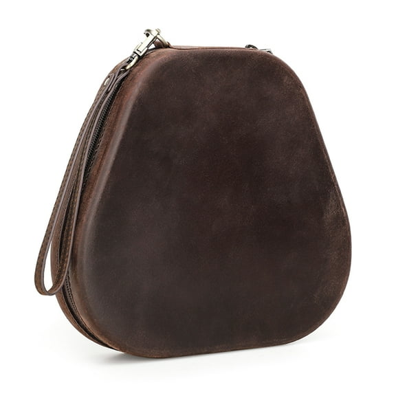 Leather Case Headphones Storage Bag with Hand Straps for Headphones Protective Storage Box
