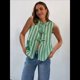 thumbnail image 3 of Blusa Sin Mangas con Lazo Frontal Y2K para Mujer, Chaleco Corto con Cordones y Peplum para Salir. Verde XL, 3 of 5