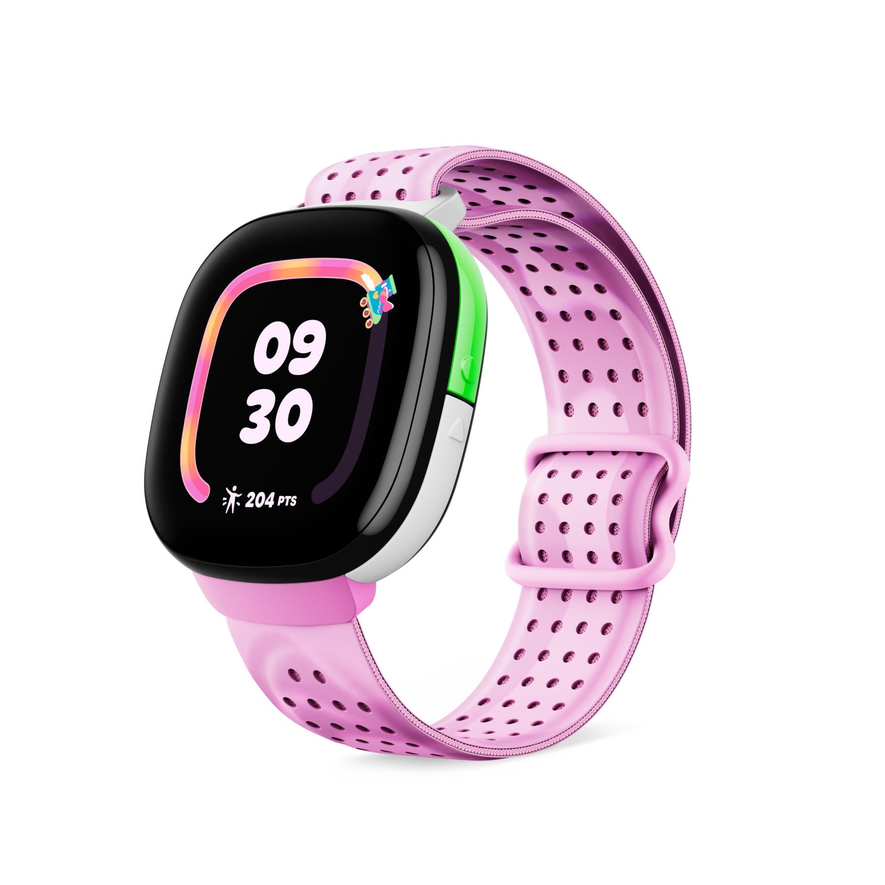 Fitbit Ace LTE Band - Kids Smartwatch Band - Water Resistant - One Size Fits All - Glitterbomb Skate Active Band - Pink