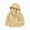 thumbnail image 6 of Staki Girl's Solid Hoodie Zip Up Long Sleeve Preppy Cute Sweatshirts Hoodies Tween Girls Trendy Clothes 1-14Y(Yellow,3-4 Years), 6 of 7