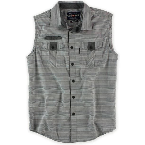 Ecko Unltd. Camisa tejida con botones para hombre de Man Of War, gris, extra pequeña