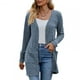 thumbnail image 4 of Cárdigan de punto para mujer, de invierno y otoño, con un solo pecho, bolsillos elásticos, cálido, largo medio, chaqueta tipo cárdigan, 4 of 5