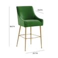 thumbnail image 3 of TOV Furniture Beatrix Green Velvet Counter Stool with Gold Legs, 3 of 6
