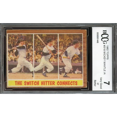 Issue Mickey Mantle - 1962 topps #318 MICKEY MANTLE IA new york yankees BGS BCCG 7