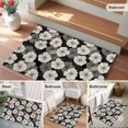 thumbnail image 5 of 2x3 Ft Entryway Area Rug, Vintage Flowers Kitchen Rug Runner Washable Floor Mat, Black Farmhouse Pastoral Chic Floral Non Slip Indoor Door Mat Throw Carpet for Bathroom Living Room Bedroom, 5 of 8