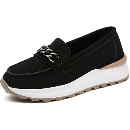 Women s Fashion Loafers Slip-on Platform Fashion Casual Sneakers Women s Non-Slip Walking Shoes