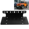 Front Bumper License Plate Mount Bracket for Offroad Jeep Truck Black