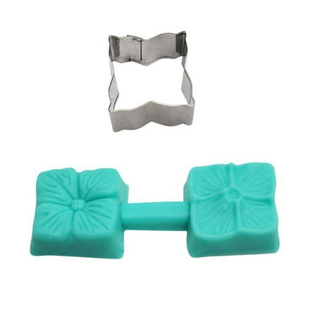 

ruhuadgb Fondant Template Non-stick 2Pcs/Set Convenient Embossing Mold Flower Shape DIY Cookie Cutter Easy to Use Fashion for Bakery