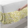 thumbnail image 2 of Nature Bed Skirt, Autumn Season Pattern Repetitive Acorns and Oak Leaves Art Image, Elastic Bedskirt Dust Ruffle Wrap Around for Bedding Decor, 4 Sizes, White Mustard and Dark Salmon, by Ambesonne, 2 of 2