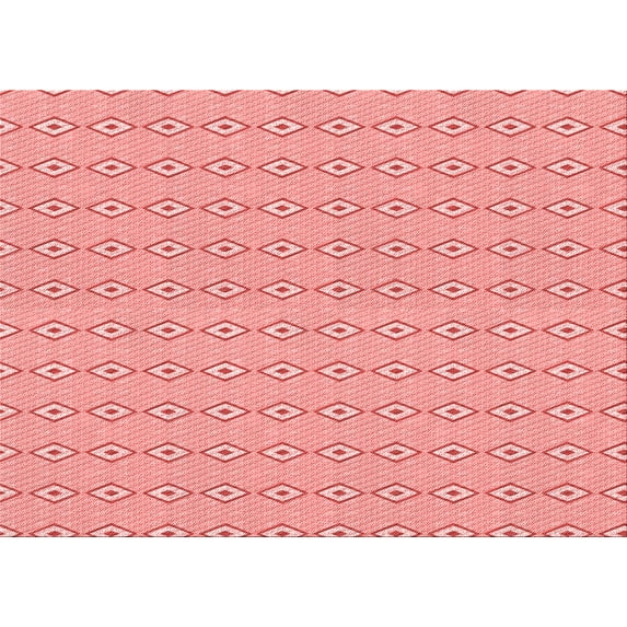 Ahgly Company Machine Washable Indoor Rectangle Transitional Pastel Pink Area Rugs, 6' x 9'