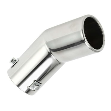 Curved Dual Exhaust Tip - 2.4" Inlet, 4.9" Outlet, 6.3" Long, Stainless Steel Burnt Blue, Universal Bolt-On