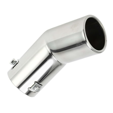 Unique Bargains 1 Pc Curved Exhaust Tip 1.1" - 2.4" Inlet Stainless Steel Silver Tone