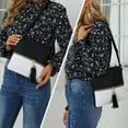 thumbnail image 7 of Adibosy Lightweight Medium Crossbody Bag Shoulder Bag with Tassel Zipper Pocket Adjustable Strap Blackwhite, 7 of 7