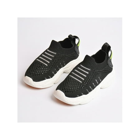 

Rotosw Boys Sneakers Thick Sole Casual Sneaker Breathable Athletic Shoe Comfort Slip On Running Shoes School Soft Sport Trainers Black 6.5C
