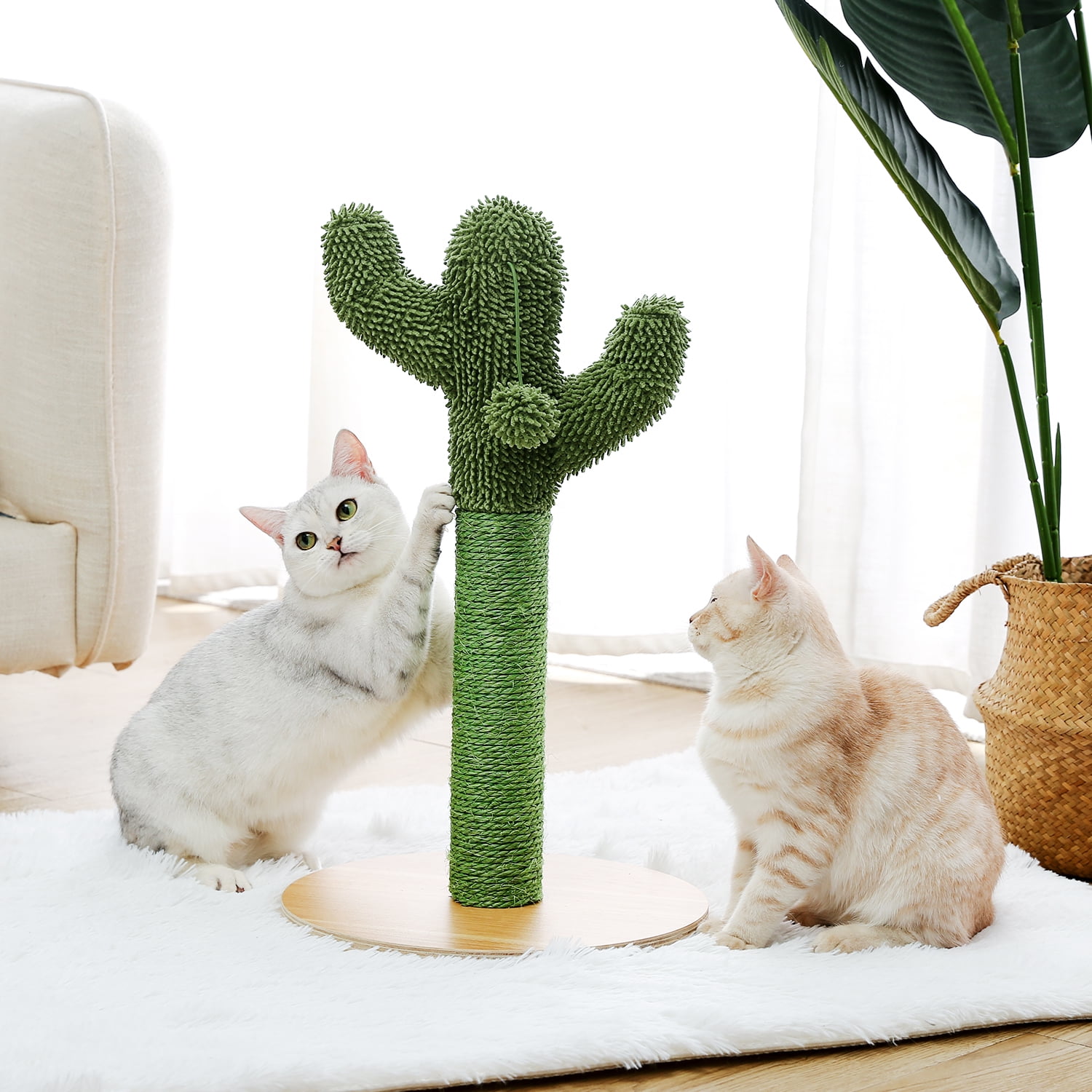 Pefilos 20.7" Cactus Cat Scratching Post for Large Cats Cat Scratcher for Adult Cats with Sisal Rope for Small & Medium Cats Kittens Cat Tree for Indoor Cats, Green Pefilos 20.7" Cactus Cat Scratching Post for Large Cats Cat Scratcher for Adult Cats with Sisal Rope for Small & Medium Cats Kittens Cat Tree for Indoor Cats, Green