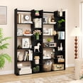 thumbnail image 2 of Costway 2 PCS 6-tier Bookshelf Tall Display Shelf with 11 Open Shelves 2 Anti-tipping Kits Black, 2 of 8