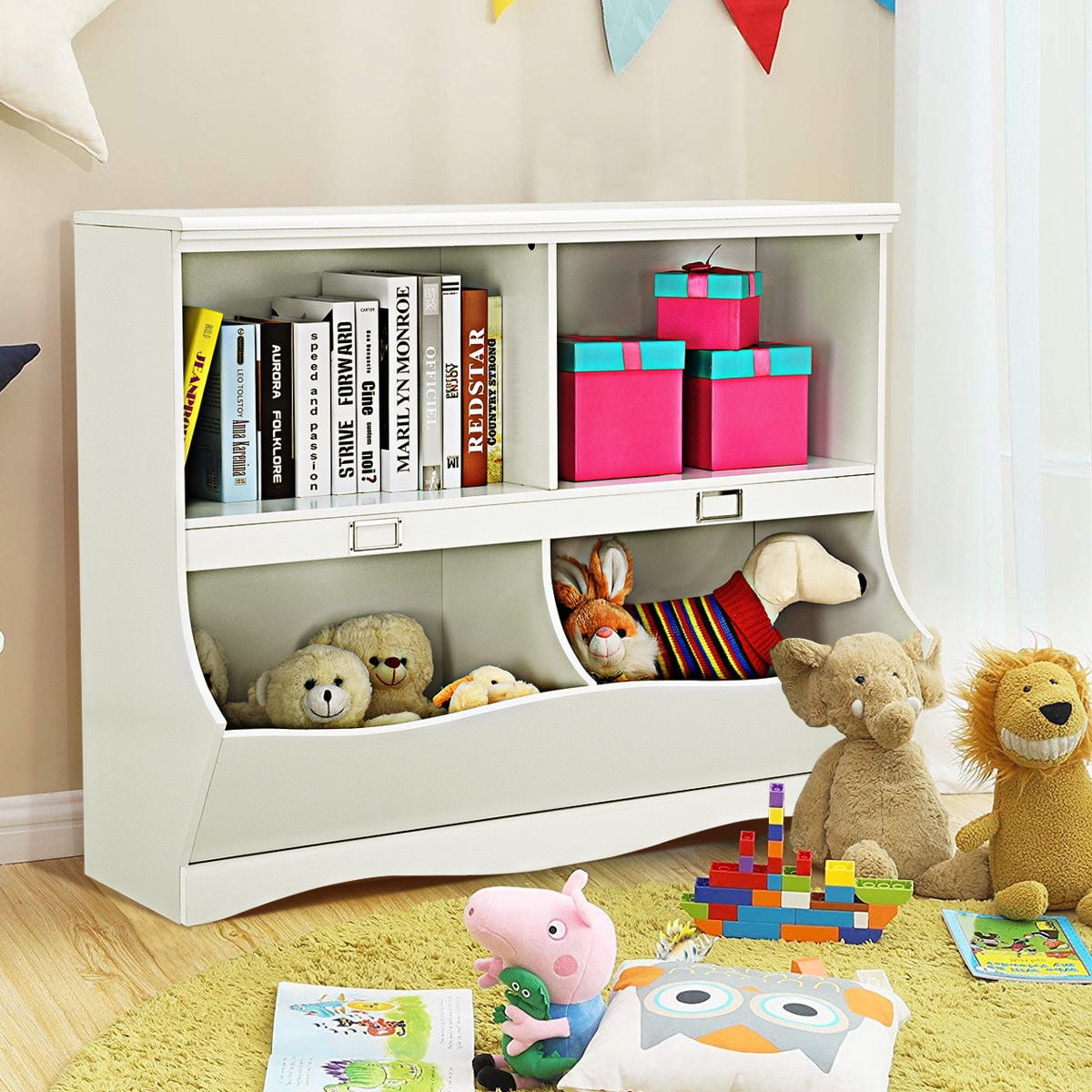toy storage bookcase unit