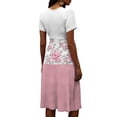 thumbnail image 6 of Watercolor Floral Print Dress for Women V Neck Short Sleeve Dress A Line Midi Casual Summer Outfit Flowy Lightweight Party Wear Vacation Boho Chic Light pink XXL, 6 of 6