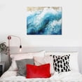 thumbnail image 3 of JRXY Abstract Picture Canvas Wall Art: Blue & Gold Artwork Painting Print on Canvas Small Size for Walls - 20x16 Inch picture2, 3 of 3