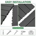 thumbnail image 3 of 9 PCS Heavy-duty  Recyclable Wood-plastic Interlocking Deck Tiles 11.8" X 11.8" Waterproof Outdoor And Indoor Flooring For Patio Balcony Porch Backyard Bedroom Gray, 3 of 8
