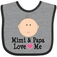 thumbnail image 3 of Inktastic Mimi and Papa Love Me Baby Girl Girls Baby Bib, 3 of 4