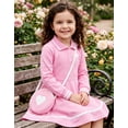 thumbnail image 5 of Aideaone Toddler Girls Long Sleeve Polo Dress with Matching Heart Crossbody Bag 2T-7T, 5 of 7