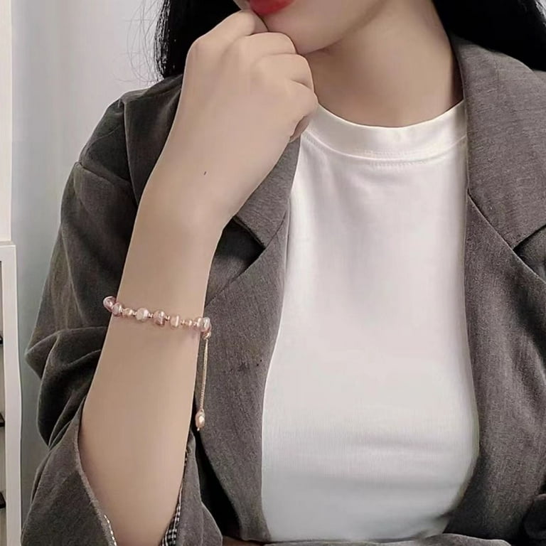 ■VINTAGE HOLLYWOOD■ Baroque Pearl Matte Bracelet VH239OBR0 Vintage Baroque Pearl Bracelet - Elegant and Trendy Ins
