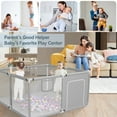 thumbnail image 6 of Baby Playpen, Outdoor Play Yard, Portable Play Yard 4-Panel- Baby Safety Playpen for Infant Toddler,Grey, 6 of 7