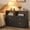 Black - with Door, variant on May in Color Nightstand for Bedroom, Black Side Table with Charging Station, Accent Bedside Table with Solid Wood Legs for Living Room