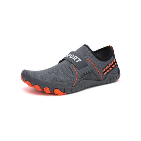 

Wazshop Unisex Water Shoes Barefoot Aqua Socks Quick Dry Beach Shoe Comfort Slip On Flats Womens Mens Athletic Lightweight Gray 6