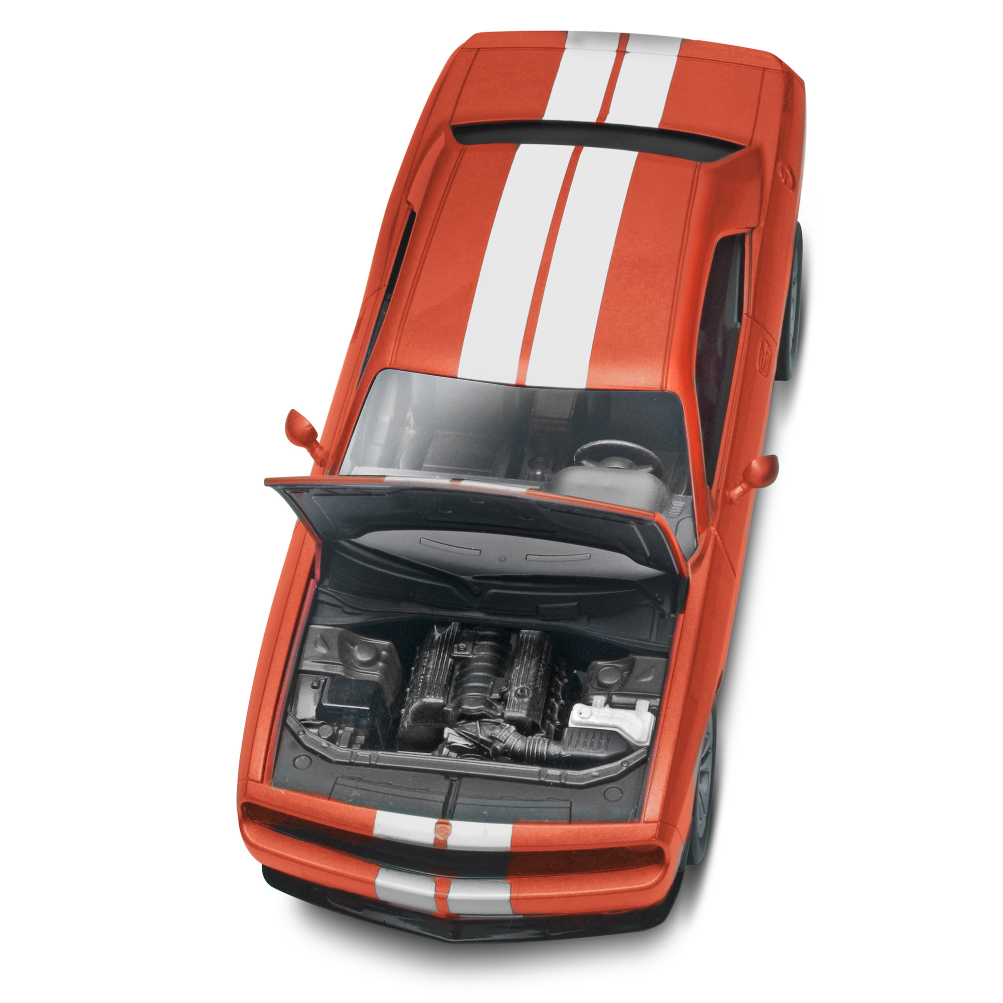 Revell 1/25 2013 Challenger SRT8 Model Kit with Orange  White Stripe 4358 