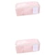 thumbnail image 1 of sweethay Bolsa de lápices de gran capacidad, bolsa de estilo INS, contenedor para estudiantes y maestros, soporte de decoración, suministros Rosa 2piezas, 1 of 6