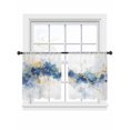 thumbnail image 2 of Marble Texture Sheer Curtains 54 Inches Long 2 Panels Blue White Veined Abstract Design Light Filtering Semi Sheer Window Curtains Drapes for Bedroom Living Room 52"x54", 2 of 7