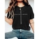 thumbnail image 1 of Women's Inspirational Jesus Christ T-Shirt - Casual Black Cotton Tee with "THE WAY THE TRUTH AND THE LIFE" Print, Round Neck, Short Sleeves - Perfect for Spring & Summer, Machine Washable, 1 of 6
