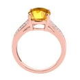 thumbnail image 2 of Mauli Jewels Engagement Rings for Women 2.52 Carat Oval Citrine and Diamond Ring 4-Prong 10K Rose Gold, 2 of 6