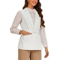thumbnail image 4 of INSPIRE CHIC Suit Vest for Women's Fashion Button Up Belt V Neck Sleeveless Waistcoat, 4 of 6