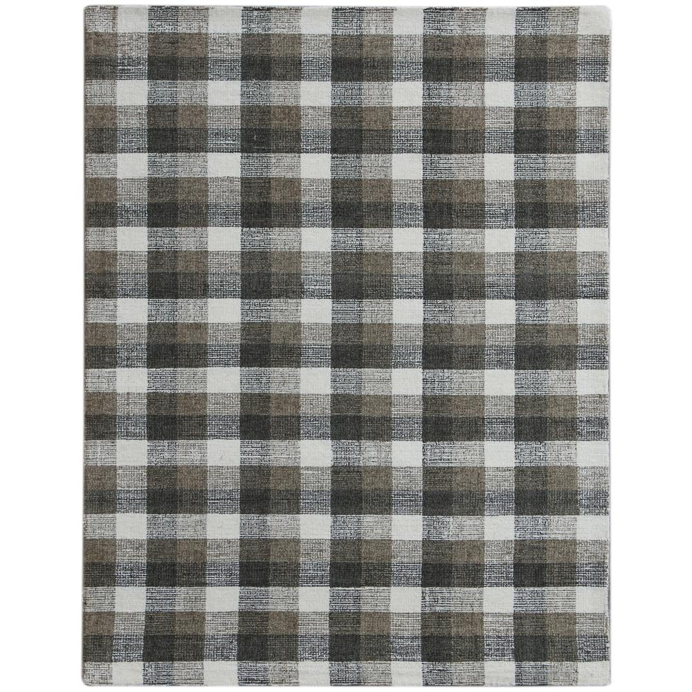 Tartan Brown HandTufted Area Rug 8'x10'