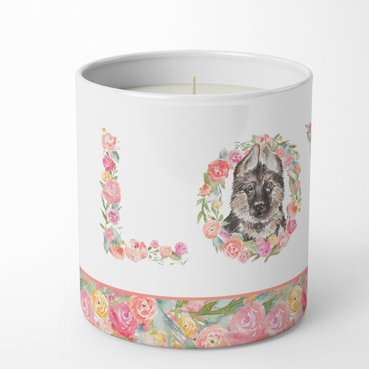 German Shepherd Style 4 LOVE 10 oz Decorative Soy Candle
